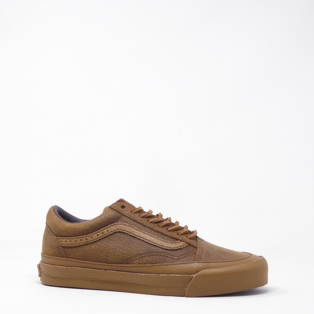 Vans Brown Leather Old Skool Sneakers